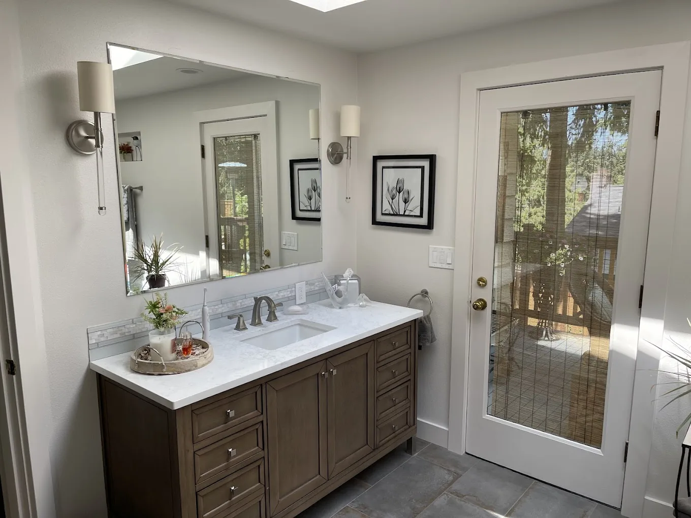 Relaxing organic bathroom remodel